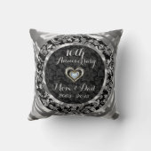 Coussin 10e anniversaire du Mariage d'argent noir et métal (Verso)