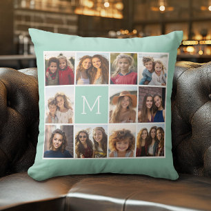 Coussin 11 Collage de photos - Grille minimale avec texte