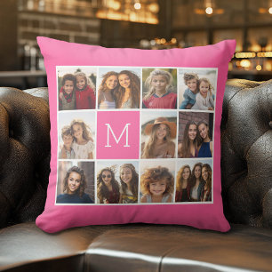 Coussin 11 Collage de photos - Grille minimale avec texte