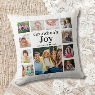 Coussin 11 Photo Collage de la joie de la grand-mère Nom d