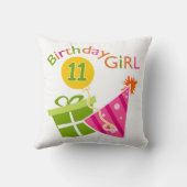 Coussin 11e anniversaire - Anniversaire fille (Verso)