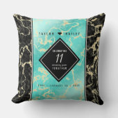Coussin 11ème anniversaire de Mariage turquoise (Recto)