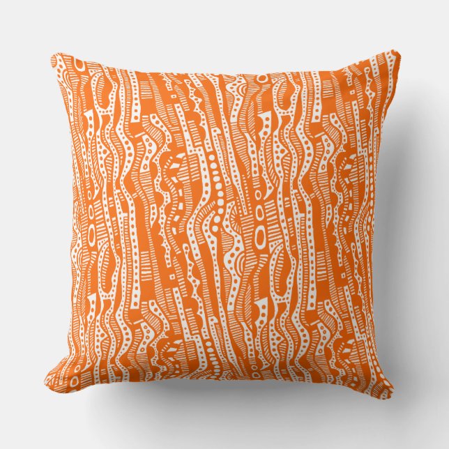 Coussin 120115 - Orange sur Blanc (Recto)