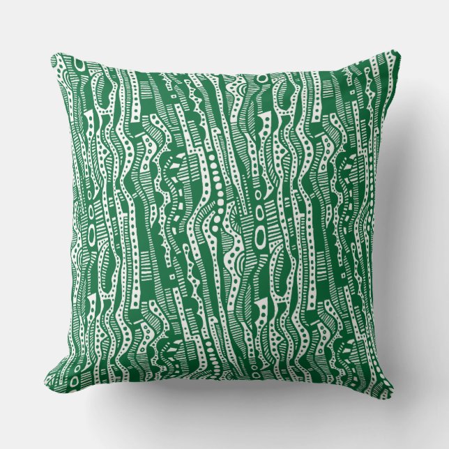 Coussin 120115 - Vert forestier sur blanc (Recto)