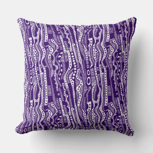 Coussin 120115 - Violet profond sur blanc