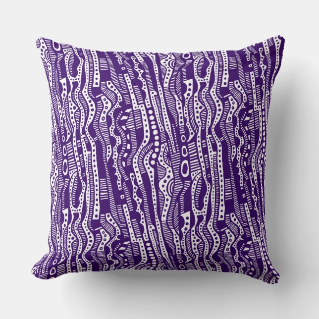 Coussin 120115 - Violet profond sur blanc (Recto)