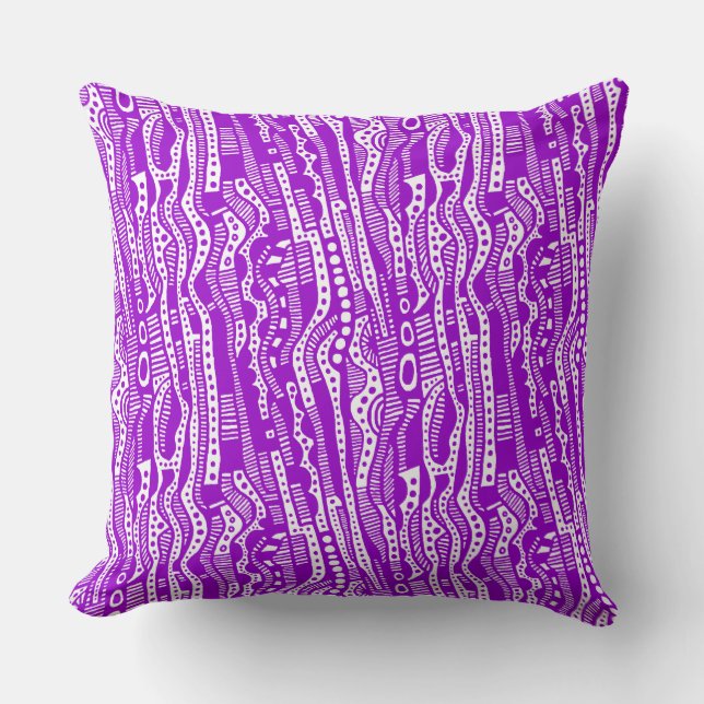 Coussin 120115 - Violet sur blanc (Recto)