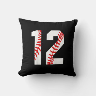 Coussin 12e anniversaire Baseball grand nombre Douze