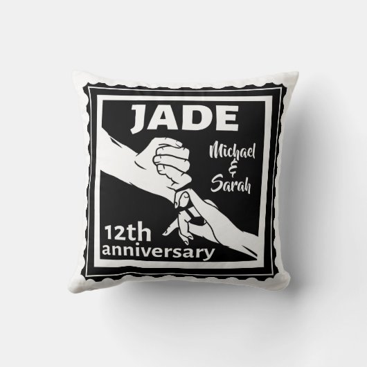 Coussin 12e anniversaire mariage traditionnel Jade (Verso)