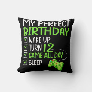 Coussin 12ème Anniversaire Parfait Garçons Jouant 12 Ans G