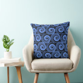 Coussin 140216 Spirales - Bleu bébé sur noir (Chaise)
