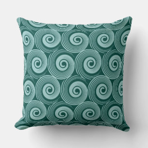 Coussin 140216 Spirales - Lt Blue Green sur Dk Green 00484
