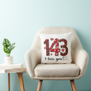 Coussin 143 Je t'aime Saint-Valentin personnalisée Anniver