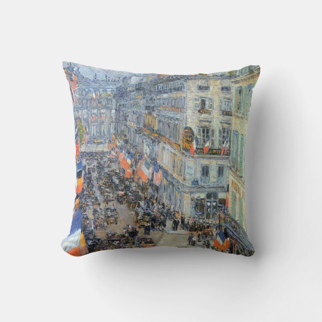 Coussin 14 juillet, rue Daunou par Childe Hassam (Recto)