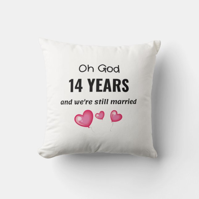 Coussin 14e anniversaire de Mariage Dons amusants pour lui (Recto)