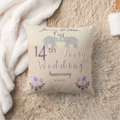 Coussin 14e anniversaire du Mariage Opals & Elephants Ivoi (Couverture)