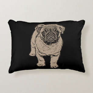 Coussin 16" d'accent balayé par carlin mignon" -