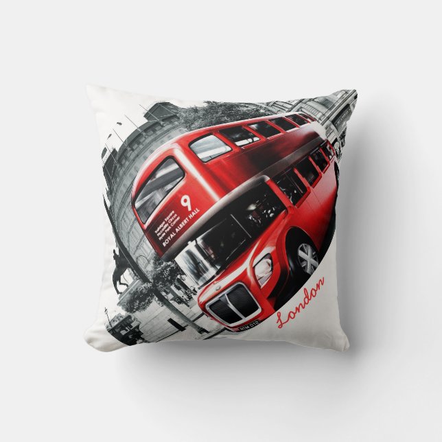 Coussin 16" de GRIG-STYLE Londres BusThrow x 16" (Recto)