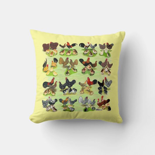Coussin 16 Familles de poulet (Recto)