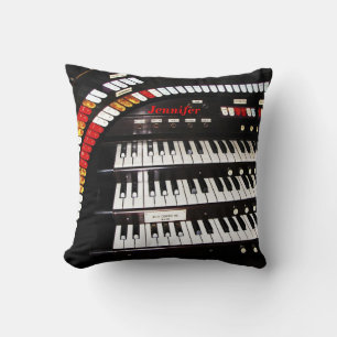 Coussin 16" personnaliser de clavier d'organe d'antiquité