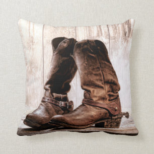 Coussin 16 po x 16 po Défiler des bottes d'oreiller Pays O