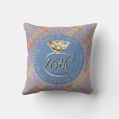 Coussin 16e anniversaire du Mariage Peridot & Sea Lavender (Verso)