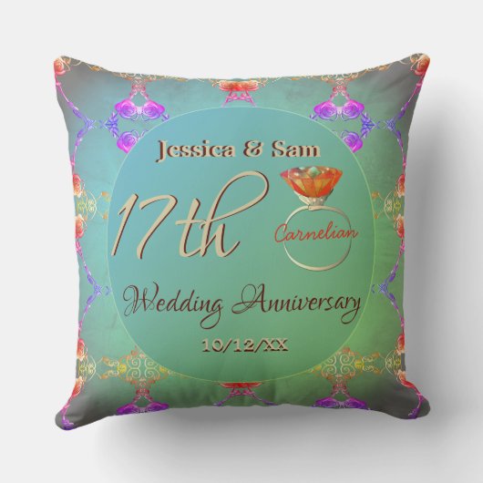 Coussin 17e anniversaire du Mariage carnélien (Verso)