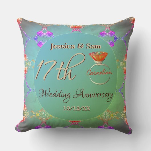 Coussin 17e anniversaire du Mariage carnélien (Recto)
