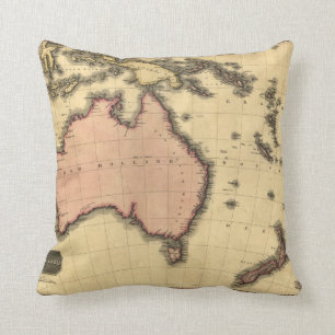 Coussin 1818 carte de l'Autralasie - Australie, Nouvelle