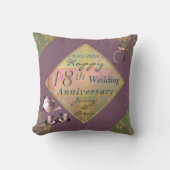 Coussin 18e anniversaire Mariage de la porcelaine Fourre-t (Recto)