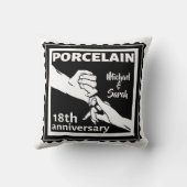 Coussin 18e anniversaire mariage porcelaine traditionnelle (Verso)