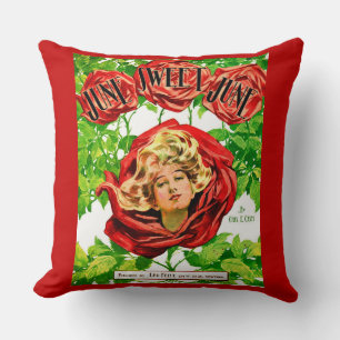 Coussin 1908 Juin Sweet Juin feuille musique couverture im