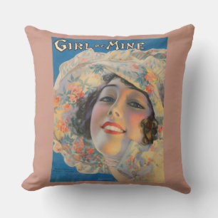 Coussin 1917 Fillette de mine couverture musicale