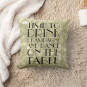 Coussin 1920's Time to Drink Champagne Glittery Gold (Couverture)