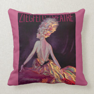Coussin 1927 Ziegfeld Théâtre couverture art imprimé