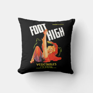 Coussin 1940s marmite étiquette pied légumes hauts légumes