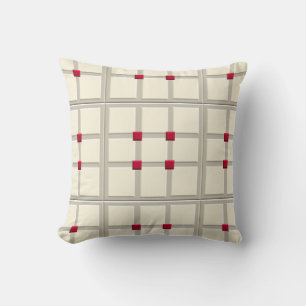 Coussin 1940s Motif en carreaux stratifiés (ivoire, gris c