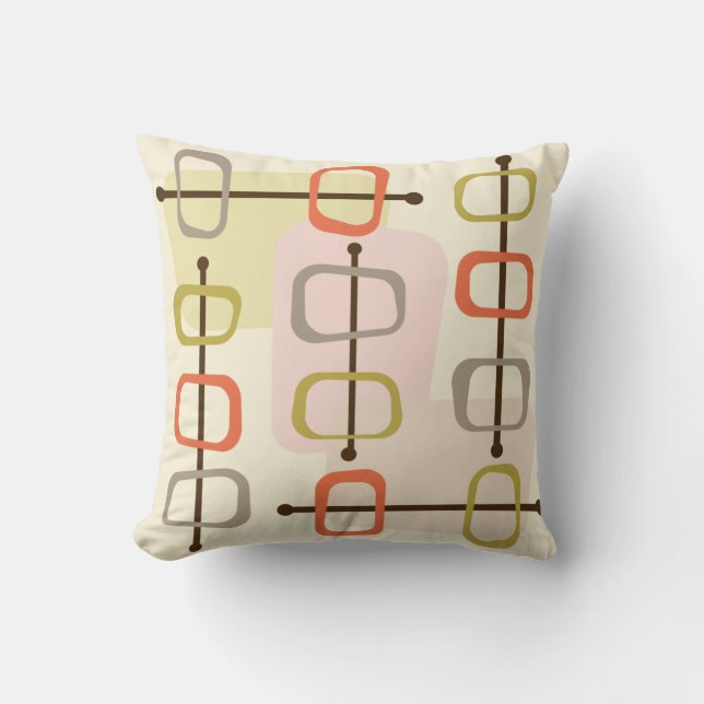 Coussin 1950 Abstrait Art Hollow Rocks Chartreuse Green (Recto)