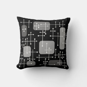 Coussin 1950 Eames Era Art Crosshairs Black White
