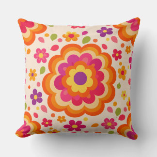 Coussin 1972 retro flowerburst