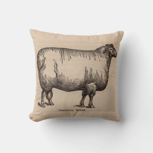 Coussin 19e century print cotswold sheep