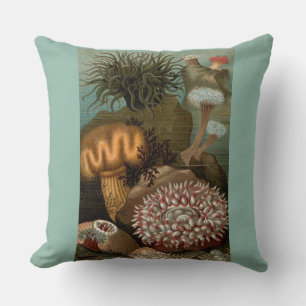 Coussin 19e century print sea anemones