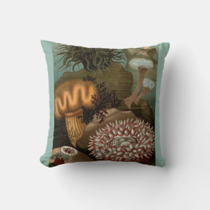 Coussin 19e century print sea anemones
