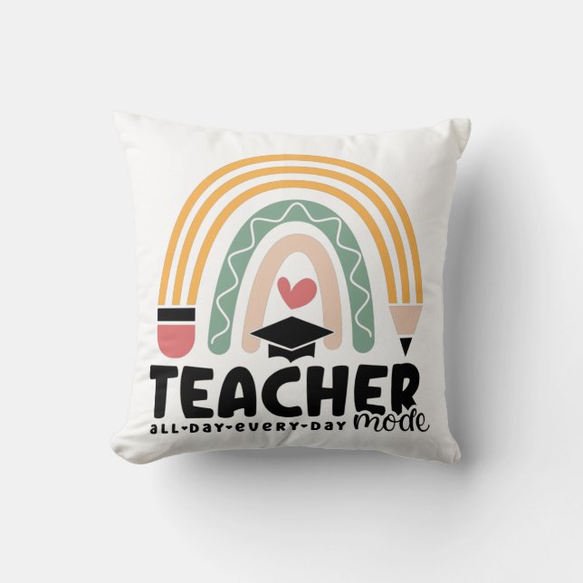 Coussin 1- Amusant mode enseignant cadeau d'enseignement p (Recto)
