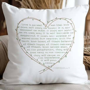 Coussin 1 Corinthiens 134 L'amour est Patient Vigne Verte