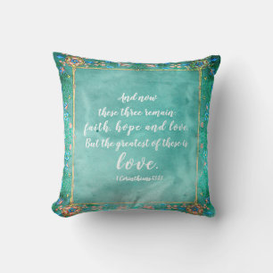 Coussin 1 Corinthiens 13:13 Foi Espérance Amour, Verset bi
