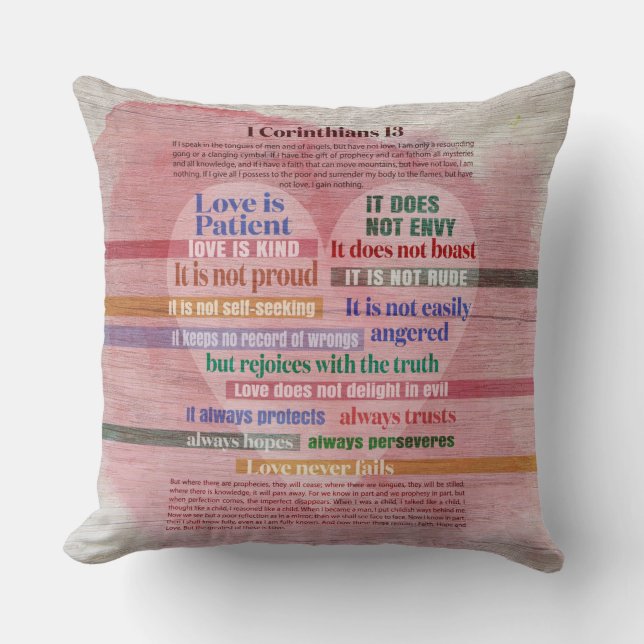 Coussin 1 Corinthiens 13 - Amour (Recto)