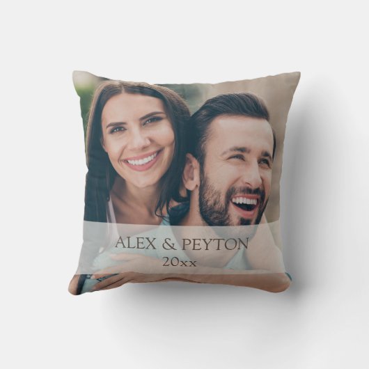 Coussin 1er Noël M. Mme Photo Toile de jute Plaid Buffalo (Verso)