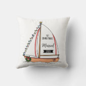 Coussin 1er Noël Mariés 2025 | Mignon Thème Marin (Verso)