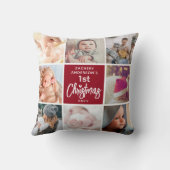 Coussin 1er Noël Photo Collage de bébé Keepsaké (Verso)